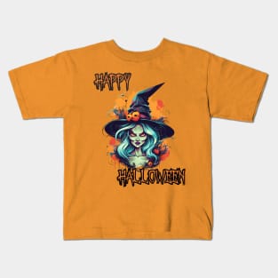 Spooky Witch Happy Halloween Kids T-Shirt